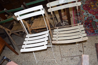 Lot 280 - TWO VINTAGE METAL FRAMED FOLDING CHAIRS
