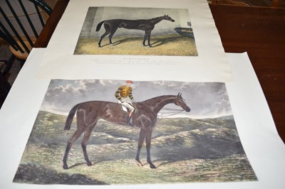 Lot 304 - TWO COLOURED ENGRAVINGS OF RACEHORSES, KING...