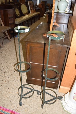 Lot 317 - PAIR OF METAL THREE TIER PLANT STANDS