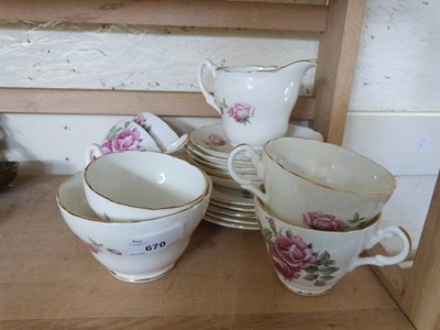 Lot 670 - QUANTITY OF WINSTON FLORAL DECORATED TEA WARES