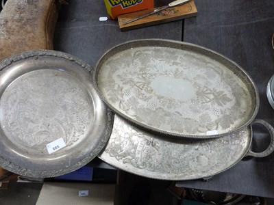 Lot 685 - THREE SILVER PLATED TRAYS