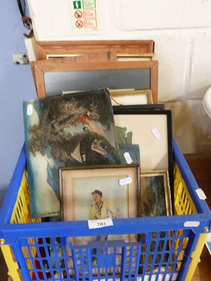 Lot 703 - ONE BOX OF VARIOUS PICTURES TO INCLUDE...