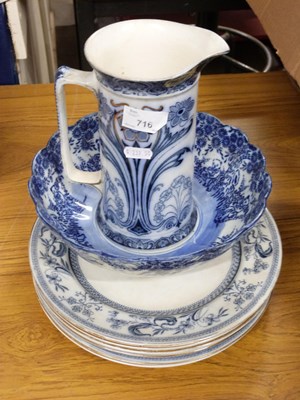 Lot 716 - MIXED LOT: JAPANESE BLUE AND WHITE BOWL,...