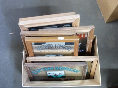 Lot 608 - ONE BOX OF VARIOUS REPRODUCTION PUB MIRRORS