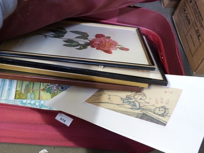 Lot 618 - SUITCASE CONTAINING VARIOUS ASSORTED PICTURES...