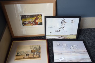 Lot 262 - 4 mixed prints and watercolour pictures/paintings