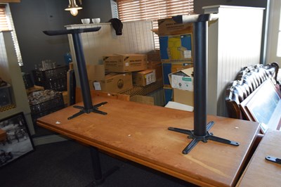 Lot 232 - 4 twin pedestal dining tables, 160 x 70 cm,...