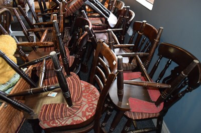 Lot 242 - Mixed lot of 16 dark wood stained dining chairs