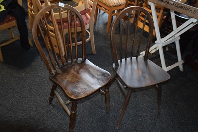 Lot 244 - Pair of stick back dining chairs