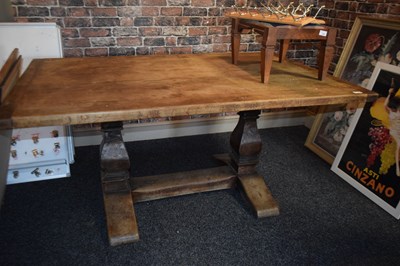 Lot 247 - Oak dining table, 154 cm x 98 cm, height 70 cm