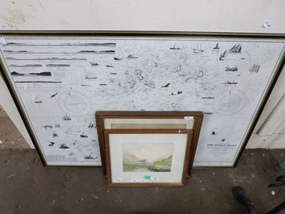 Lot 751 - MIXED LOT: BLACK AND WHITE MAP OF THE SCILLY...