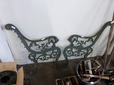 Lot 763 - PAIR OF CAST IRON BENCH ENDS