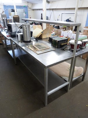 Lot 793 - STAINLESS STEEL KITCHEN PREPARATION TABLE WITH...