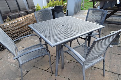 Lot 333 - Aluminium garden dining table with 4 matching...