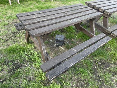 Lot 363 - Garden picnic bench 337 x 127 cm