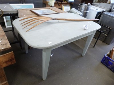 Lot 808 - GREY PAINTED KITCHEN TABLE