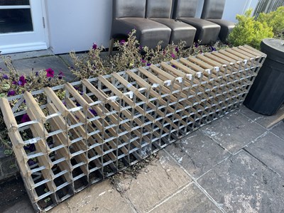 Lot 369 - Wine rack (a/f) width 208 cm, height 60 cm,...