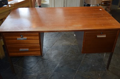 Lot 291 - Wood and metal office desk, width 138 cm,...