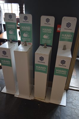 Lot 306 - 4 free standing sanitiser dispensers, overall...