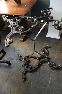 Lot 308 - Cast iron table base, 85 cm long x 60 cm,...