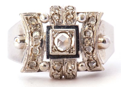 Lot 45 - Diamond cluster ring centering a single cut...