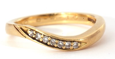 Lot 47 - Modern seven stone diamond ring, an angular...