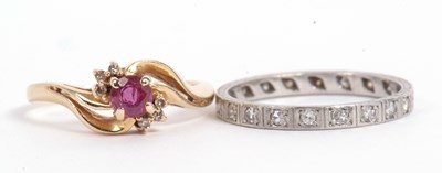 Lot 93 - Mixed Lot: Paste set full eternity ring...