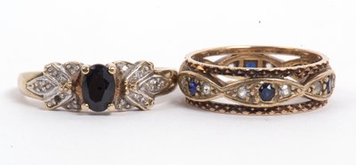 Lot 102 - Mixed Lot: Modern dark sapphire and small...