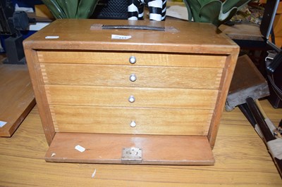 Lot 713 - SMALL WOODEN COLLECTORS CHEST