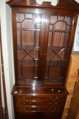 Lot 751 - SIDE CABINET WITH ASTRAGAL GLAZED BOOKCASE...