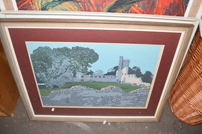 Lot 756 - FIVE VARIOUS LARGE FRAMED PICTURES INCLUDING...
