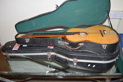 Lot 766 - CASED ACOUSTIC GUITAR TOGETHER WITH A CASED...
