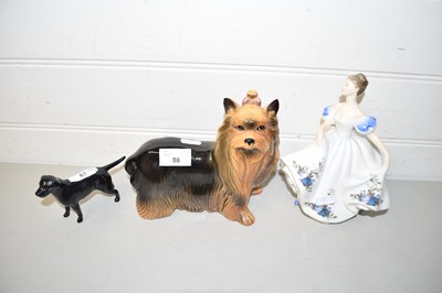 Lot 88 - TWO CERAMIC DOG MODELS AND A ROYAL DOULTON FIGURE
