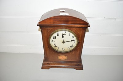 Lot 105 - EDWARDIAN MANTEL CLOCK WITH INLAID SHELL DESIGN