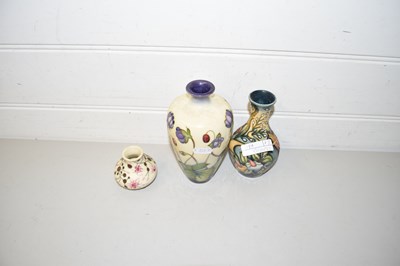 Lot 118A - GROUP OF MODERN  MOORCROFT VASES WITH TYPICAL...