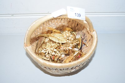 Lot 139 - SMALL WICKER BASKET WITH QUANTITY OF COSTUME...