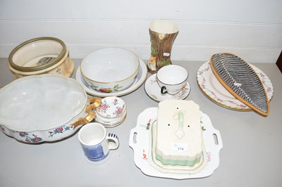 Lot 174 - QUANTITY OF POTTERY ITEMS INCLUDING A CROWN...
