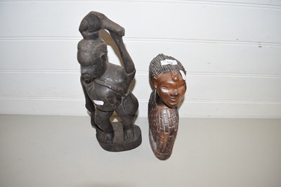 Lot 175 - TWO WOODEN SCULPTURES