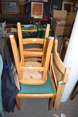 Lot 867 - KITCHEN CHAIR AND UPHOLSTERED STOOL
