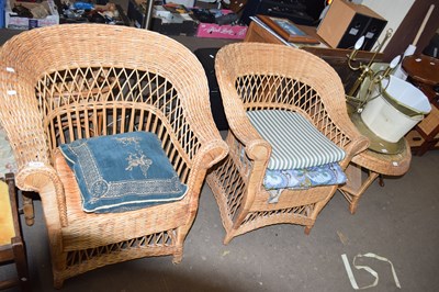 Lot 879 - PAIR OF MATCHING CONSERVATORY ARMCHAIRS...