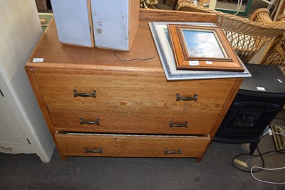 Lot 912 - UTILITY TYPE THREE DRAWER CHEST OF DRAWERS