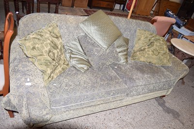 Lot 280 - THREE SEAT FLORAL PATTERN SOFA, LENGTH APPROX...