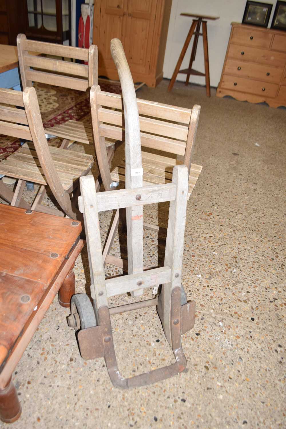 Lot 287 - VINTAGE WOODEN SACK BARROW