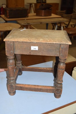 Lot 312 - SMALL OAK JOINTED STOOL