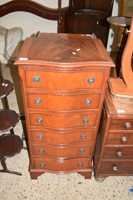 Lot 323 - REPRODUCTION SERPENTINE CHEST OF DRAWERS WITH...