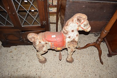 Lot 336 - VINTAGE TIN HORSE TOY, HEIGHT APPROX 78 CM