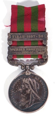 Lot 25 - Victorian India Medal with clasps for Tirah...