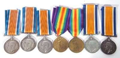 Lot 289 - Collection of seven WWI war medals, two...