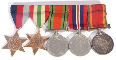 Lot 113 - WWII group of five medals comprising African...