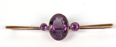 Lot 276 - Vintage amethyst brooch, the large faceted...